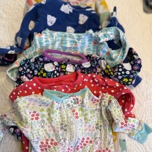 Toddler Girls Pajamas size 18 months, lot of 6